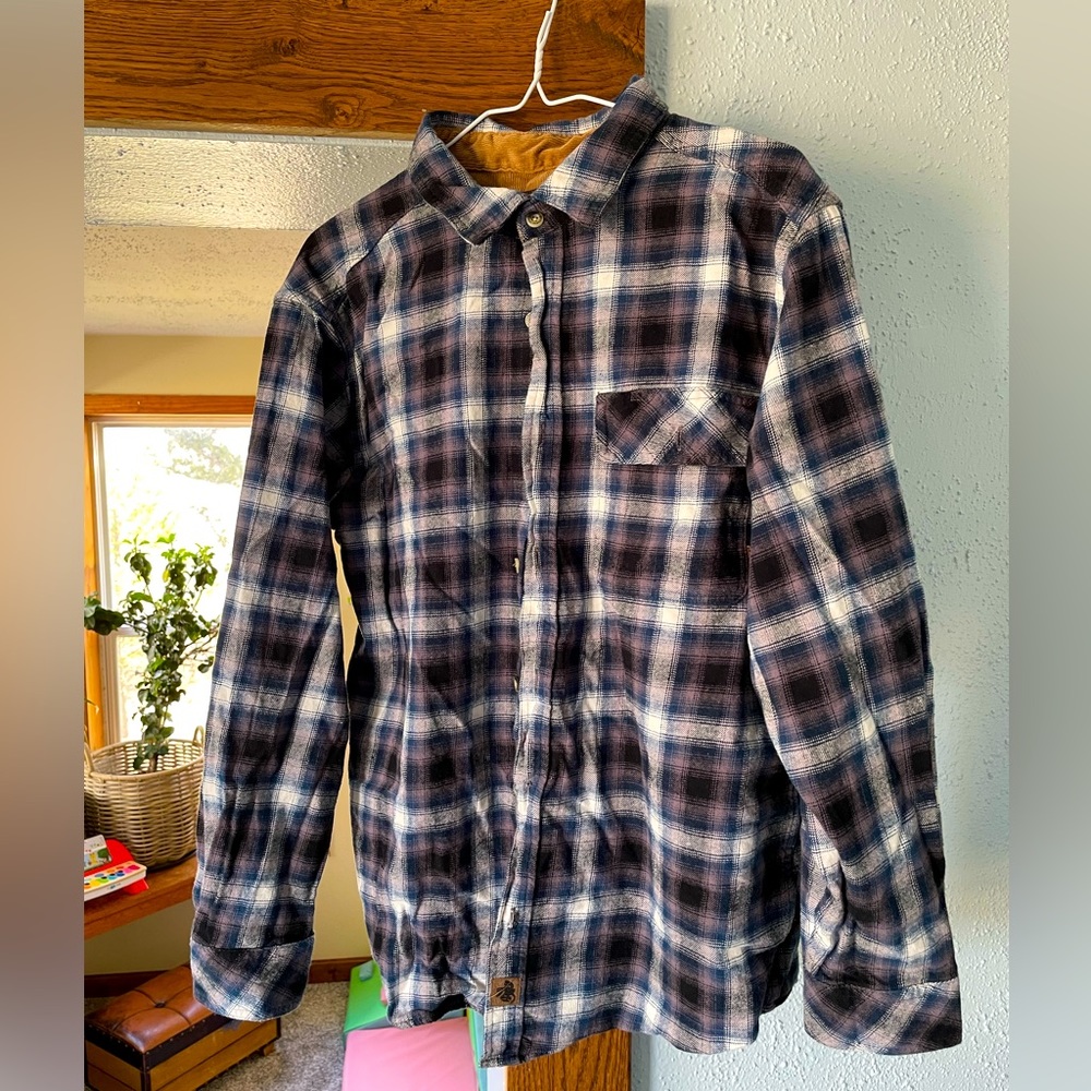 Legendary whitetails blue purple plaid button up